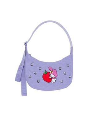 BAGGU Medium Nylon Crescent Bag-
Lavender Embroidered Mg Melody 🍓-NWT